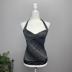 Wet seal vintage Y2K era black and white halter top size small